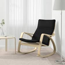 Poang Fauteuil A Bascule Plaque Bouleau Knisa Noir Ikea