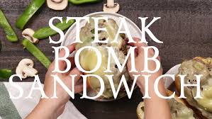 This recipe combines tender shaved steak, melted provolone cheese, caramelized onions, mushrooms sautéed in bourbon, and our roasted garlic aioli into one amazingly good steak bomb sandwich. Steak Bomb Sandwich A Family Feast