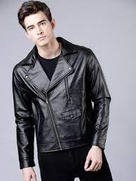 Highlander Men Black Solid Leather Jacket Leather Jacket Brands Leather Jacket Jean Jacket Men