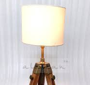 Vintage Table Lamp Shade 35" Tripod Floor Lamp