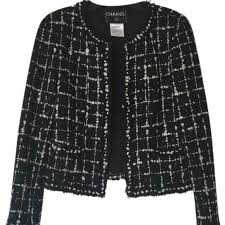 Black And White Checkered Jacket Chanel Inspired Black And White Checkered Coat In 2020 Checkered Coat Chanel Inspired Chanel Bag