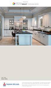 The chalky texture of the cabinet finish stands out against a dark background color for a dramatic effect. I Found This Color With Colorsnap Visualizer For Iphone By Sherwin Williams Eider White Sw 7014 Sherwin Williams Silver Strand Sherwin Williams Colors Home