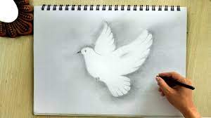 White flying dove bird drawing new shading technique. How To Draw A Flying Bird Easy Step By Step Dove Bird Drawing Tutorial Youtube