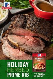 You'll make your guests think you labored for hours. Holiday Herbed Prime Rib Recipe Holiday Dinner Recipes Beef Recipes Easy Rib Roast Recipe