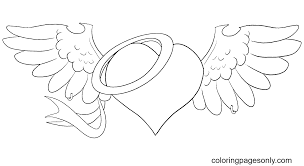 37+ heart with wings coloring pages for printing and coloring. Heart With Wings And Ring Coloring Pages Heart Coloring Pages Coloring Pages For Kids And Adults