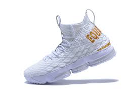 The lebron 15 basketball shoe features a new kind of flyknit and a powerful combination of cushioning designed to meet the demands of explosive players like lebron. Nike Lebron 15 Equality Pe White Metallic Gold For Sale Hoop Jordan