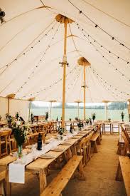 Wooden Tables Benches Chairs Festoon Lighting Whimsical Countryside Sperry Tent Wedding Emilie May Photography Sperry Tent Wedding Tent Wedding Marquee Wedding