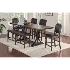 Your design sensibility is at the core of our expansive collection of modern dining & side chairs. Winners Only Montreal Dmt23696 4x245124 524 Transitional Gathering Table And Chair Set With Bench Dunk Bright Furniture Table Chair Set With Bench