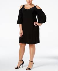 Msk Plus Size Embellished Cold Shoulder Dress Reviews Dresses Women Macy S Plus Size Sundress Plus Size Boutique Clothing Plus Size Black Dresses