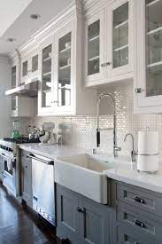 Grey White Kitchen W Dark Wood Floors Farmhouse Sink Kitchen Design Farmhouse Kitchen Cabinets Kitchen Inspirations