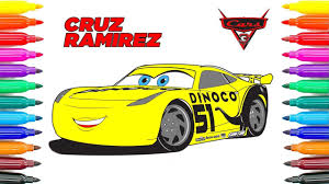 High quality free printable coloring, drawing, painting pages here for boys, girls, children. How To Drav Cars 3 Cruz Ramirez Coloring Pages How To Coloring Cruz Ramirez Funny Coloring Book Youtube