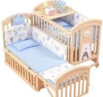 Eco-friendly Solid Wood Newborn Baby Crib With Storage