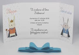 Biglietto Di Invito Al Battesimo Di Gemelli Coordinato Alla Scatolina Portaconfetti Biglietto Di Invito Battesimo Gemelli