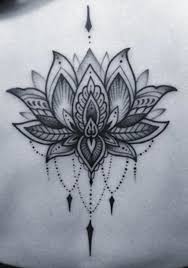Lotus Flower Tattoo Black Ink Polynesisches Tattoo Lotusblute Mandala Tattoo Lotus Blute Tattoo