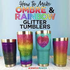 With over 100 of colorful glitters, micas and color changing powders, this will be your one stop shop for all of your tumbler supplies. Ombre Glitter Tumbler Tutorial Rainbows Jennifer Maker