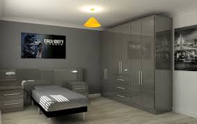 Saffron Interiors Solid Gloss Bedroom In Graphite Gloss Headboard With Lighting And Bedside Chests Bed Bedroom Design Boys Shared Bedroom Bedroom Wardrobe