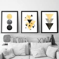 Set Of 3 Downloadable Prints Yellow Grey Geometric Wall Art Etsy Grey Wall Art Geometric Wall Art Etsy Wall Art