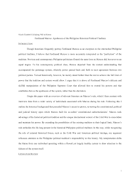 Pdf Undergraduate Thesis Ferdinand Marcos Apotheosis Of The Philippine Historical Political Tradition