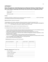 Think of your business plan as the narrative that tells the story, while the appendix is where you put the factual information that supports it. Appendix T Basic Template For Initial Development Of General Aviation Small Hub And Non Hub Airport Business Continuity Plan Continuity Of Operations Plan Continuity Of Operations Planning For Small Airports The National