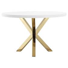 Remi 47 Round Dining Table White Gold Gold Dining Room Dining Table Round Dining Table