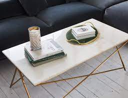 Structure and design are one with the strut. Etta Marble Coffee Table Tafeltjes Salontafel Woonkamer