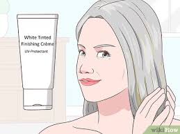 To even out your depending on how much corrective pigment your hair needs, try just shampoo for a light toning effect. 3 Ways To Get Rid Of Yellowness In Gray Hair Wikihow