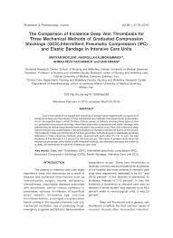 Pdf The Comparison Of Incidence Deep Vein Thrombosis For Three Mechanical Methods Of Graduated Compression Stockings Gcs Intermittent Pneumatic Compression Ipc And Elastic Bandage In Intensive Care Units