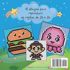 Dibujos en pixeles dibujos pixelados dibujos kawaii dibujos en cuadros pintura y dibujo dibujos bonitos cuadricula para dibujar dibujos en cuadricula punto de cruz disney les brico d'élo!! Pixel Art Aprende A Dibujar Kawaii Dibuja Y Colorea Personajes Kawaii En Lineas De Cuadricula Animales Frutas Objetos A Partir De Modelos A Partir De Los 7 Anos By Amazon Ae