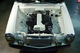 2jz Engine Fitted Into A W115 Mercedes 240d Notice How They Reduced The Size Of The Radiator And Pushed It Forward To Give More Clearance For The Larg Arabalar