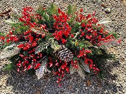 Not every kind of synthetic flower or plant will hold up well for instance, artificial cemetery flowers may only be placed during the coldest of winter months. Amazon Com Winter Grave Blanket Grave Pillow Christmas Cemetery Flowers Christmas Saddle Handmade