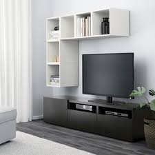 Es müssen jetzt noch die einlegeböden rein. Besta Eket Tv Schrankkombination Weiss Schwarzbraun Heute Bestellen Ikea Deutschland