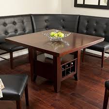 Jennings whitewash corner breakfast nook dining set. Amazon Com Espresso 6 Piece Breakfast Nook Set Wood And Faux Leather Chairs Benches Wine Bottle Hold Stylish Dining Room Dining Room Table Breakfast Nook Set