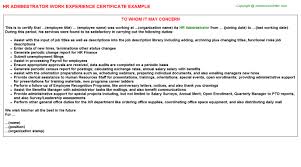 Job description for hr admin roles. Hr Administrator Career Templates Examples