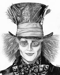 Johnny Depp Mad Hatter Alice In Wonderland Drawing By Alison Andreasen Johnny Depp Mad Hatter Alice In Wonderland Drawings Mad Hatter Tattoo