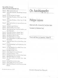 LeJeune Philippe On Autobiography PDF