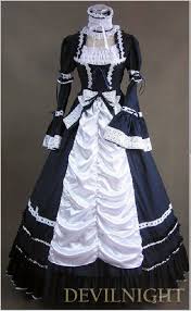 Despite the prim and proper feminine ideal, victorian clothing includes outrageous styles like hoop skirts and bustles. Black And White Gothic Victorian Dress By Devilnightuk On Deviantart