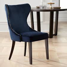 Ariana Antique Brass Trimmed Navy Blue Velvet Dining Chair 59n26 Lamps Plus In 2020 Blue Velvet Dining Chairs Velvet Dining Chairs Blue Dining Chair