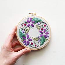 This floral embroidery pattern doesn't use the traditional thread painting technique, but it still has a painted look. Pdf Download Pattern Floral Wreath Sewing Sewing Fiber Keyforrest Lt