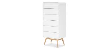Esme Tall Chest White And Ash Hohe Kommode Kommode Kommode Weiss
