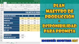 Plan Maestro De Produccion Con Disponibilidad Para Promesa Plan Maestro Hojas Para Imprimir Maestros