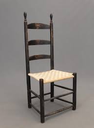 19th C Shaker Ladderback Side Chair Harvard Mass Black Paint 16 Quot Seat Ht 40 Quot Overall Ht Provenance Li Chair Side Chairs Dining Table Chairs