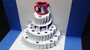 Do this for both layers. How To Make A Wedding Cake Pop Up Card Kirigami 3d Wedding Greeting Card Tcgames Hd Instructables