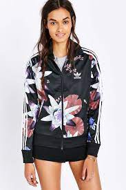 Adidas Originals Lotus Print Track Jacket Track Jackets Clothes Sporty Looks