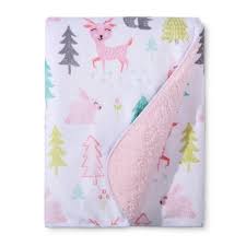 They come in 26 varieties of animals, ranging from elephants and lambs to pink giraffes and purple hippos. Plush Velboa Baby Blanket Forest Frolic Cloud Island Pink Target