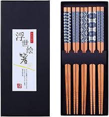 These chopsticks come with a strong aluminum case which allows for easy storage and travel, so 4. Amazon Com Antner 5 Pairs Natural Bamboo Chopsticks Reusable Classic Japanese Style Chop Sticks Gift Sets Dishwasher Safe 8 8 Inch 22 5cm Home Kitchen