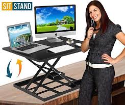 Be the first to write a review. Standing Desk Stand Up Desks Height Adjustable Sit Stand Converter Laptop Stands Large Wide Risi Standing Desk Converter Adjustable Height Desk Adjustable Desk