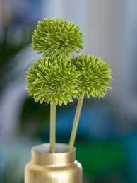 Spring green grass small flower fence illustration. Small Pompom Flowers In Green Fake Flowers Artificial Flowers Flower Ball