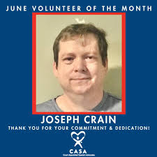 🎉 Congratulations to Joseph Crain! 🎉 We are thrilled to announce that  Joseph Crain has been chosen as our Volunteer of the Month! 🌟 Joseph  completed his training in April 2023 and