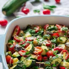 Tomato Eggplant Zucchini Bake With Garlic And Parmesan Recipe Yummly Recipe Healthy Vegetable Recipes Veggie Dishes Healthy Vegetables