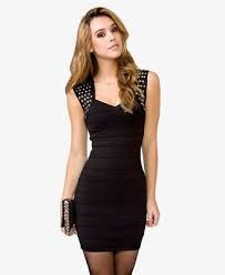 Studded Bodycon Dress Forever 21 2025100498 Studded Bodycon Dress Black Cocktail Dress Womens Black Dress